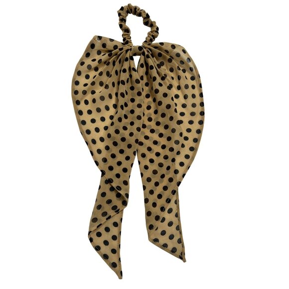 Atelier des Femmes Scrunchie Scarf in Tan Polkadot - Picture 1 of 4